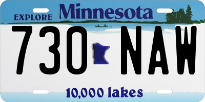 MN license plate 730NAW