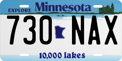 MN license plate 730NAX
