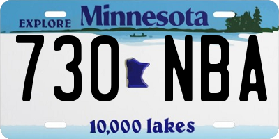 MN license plate 730NBA