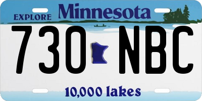 MN license plate 730NBC