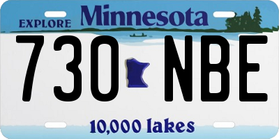 MN license plate 730NBE