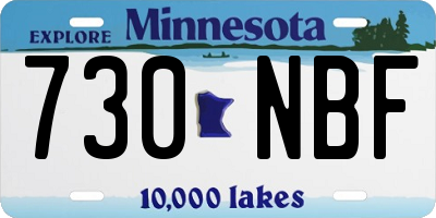 MN license plate 730NBF