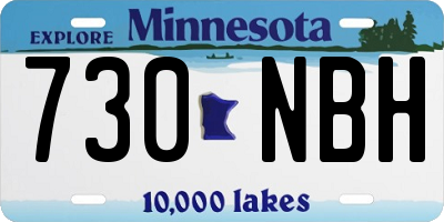 MN license plate 730NBH