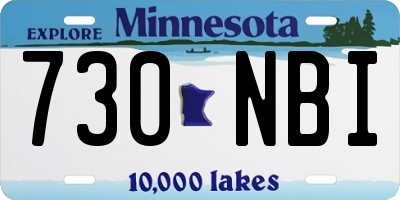 MN license plate 730NBI