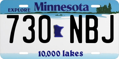 MN license plate 730NBJ