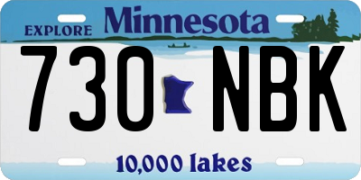 MN license plate 730NBK