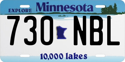 MN license plate 730NBL