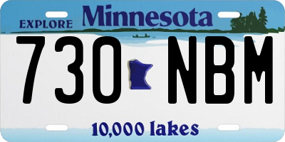 MN license plate 730NBM