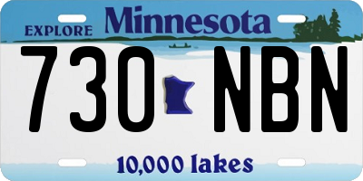 MN license plate 730NBN