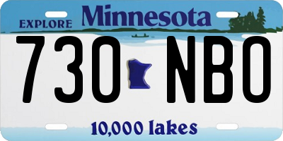 MN license plate 730NBO