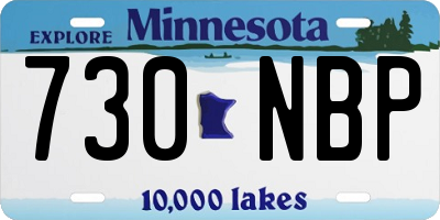 MN license plate 730NBP