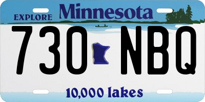 MN license plate 730NBQ