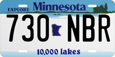 MN license plate 730NBR