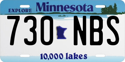 MN license plate 730NBS