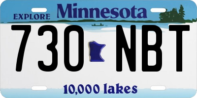 MN license plate 730NBT