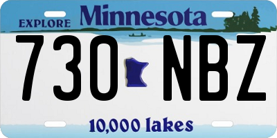 MN license plate 730NBZ