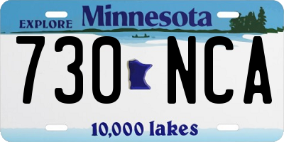 MN license plate 730NCA