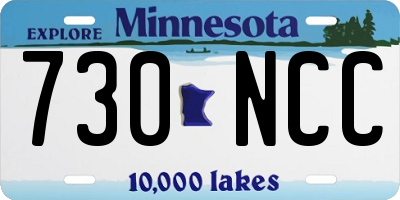 MN license plate 730NCC