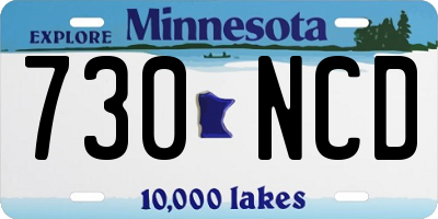 MN license plate 730NCD