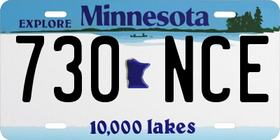 MN license plate 730NCE