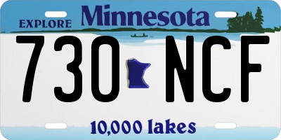MN license plate 730NCF