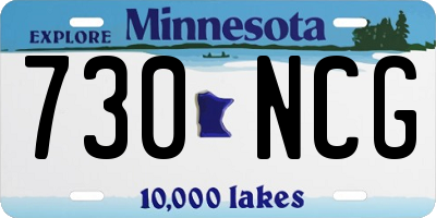 MN license plate 730NCG