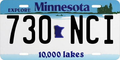 MN license plate 730NCI