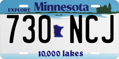MN license plate 730NCJ