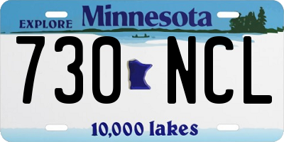 MN license plate 730NCL
