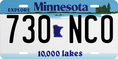 MN license plate 730NCO