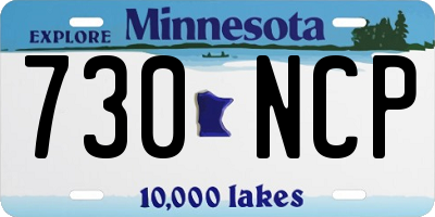 MN license plate 730NCP