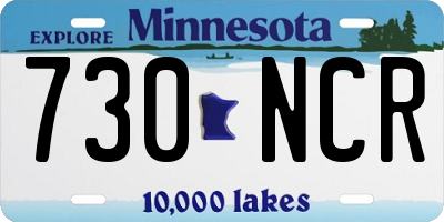 MN license plate 730NCR