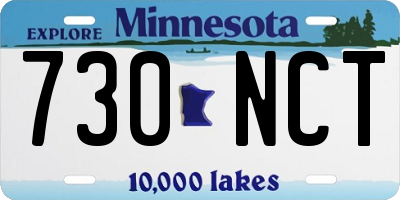 MN license plate 730NCT
