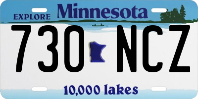 MN license plate 730NCZ