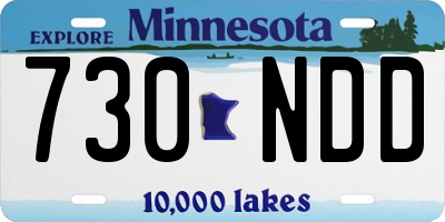 MN license plate 730NDD