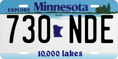 MN license plate 730NDE