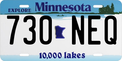 MN license plate 730NEQ
