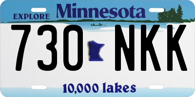 MN license plate 730NKK