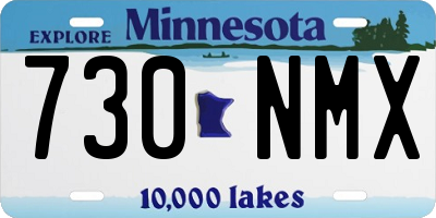 MN license plate 730NMX