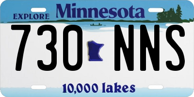 MN license plate 730NNS