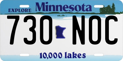 MN license plate 730NOC