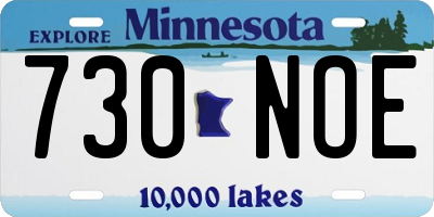 MN license plate 730NOE