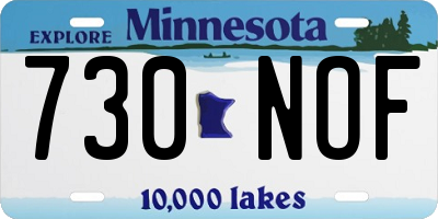 MN license plate 730NOF