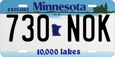 MN license plate 730NOK