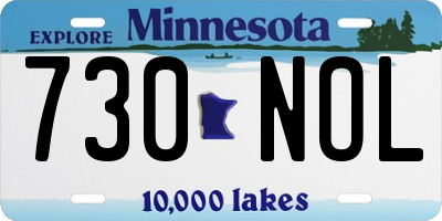MN license plate 730NOL