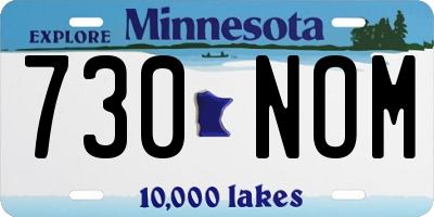 MN license plate 730NOM