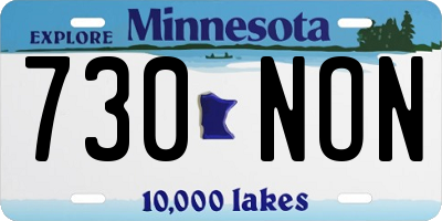 MN license plate 730NON