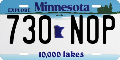 MN license plate 730NOP
