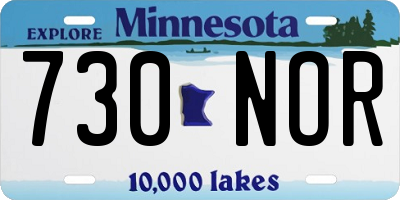 MN license plate 730NOR