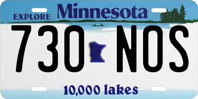 MN license plate 730NOS